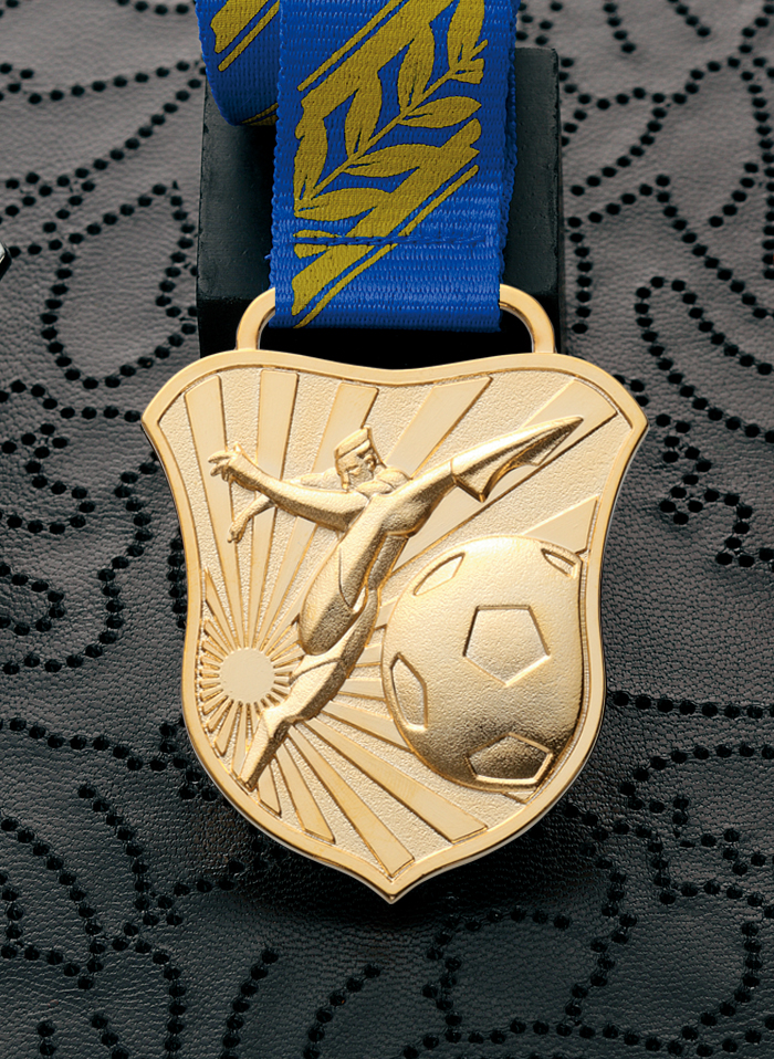 スタイリッシュな人気のエンブレムサッカーメダル　JW-ZM-soccer