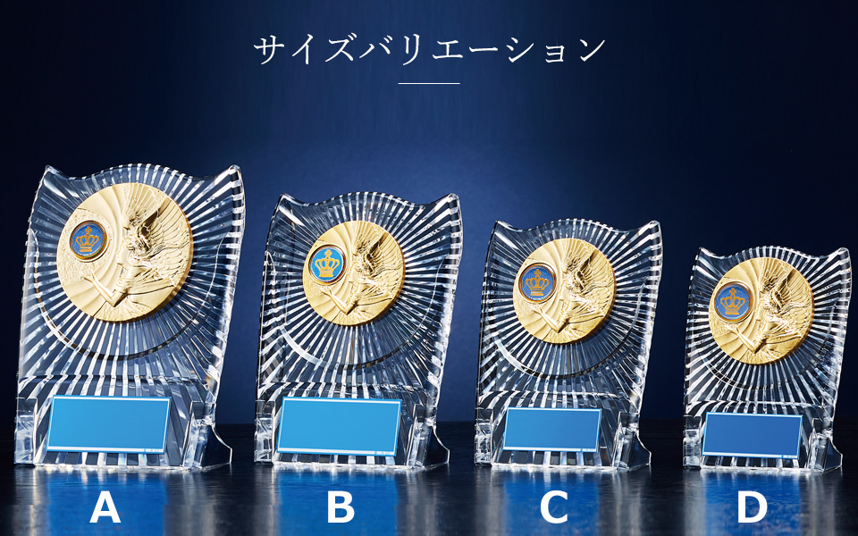 アクリル表彰楯のサイズバリエーション