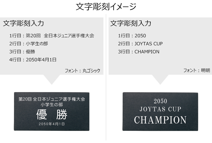 アルミプレート文字彫刻イメージ